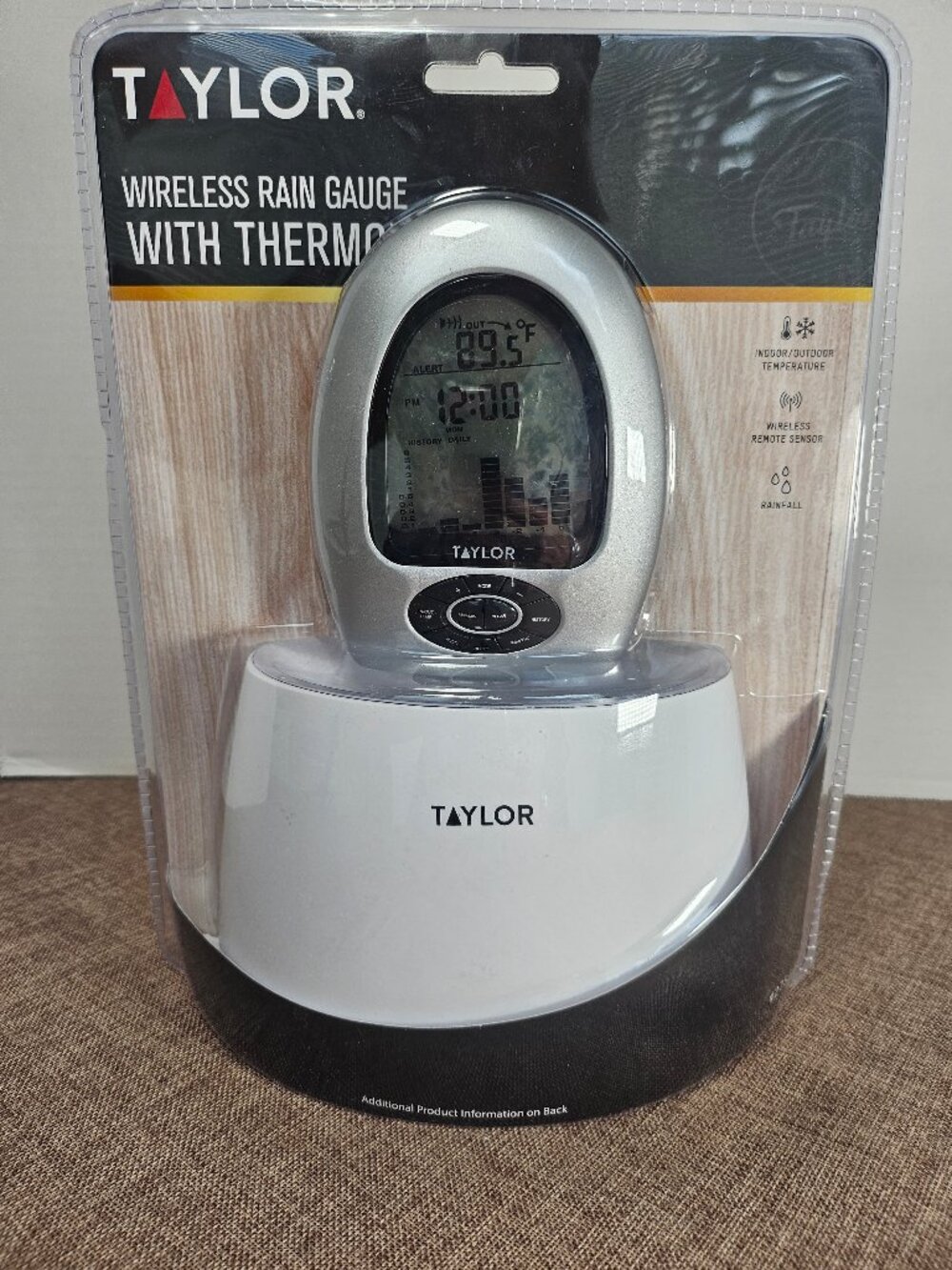 Taylor 2755 Wireless Digital Rain Gauge And Thermometer Brand New Sealed